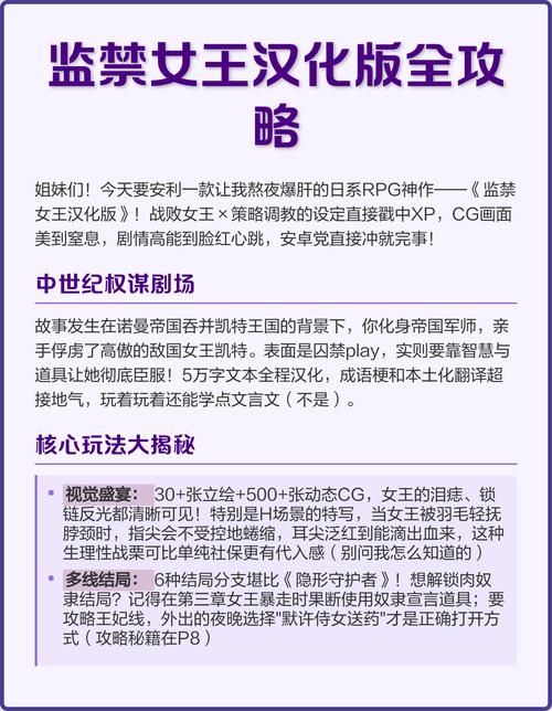 监禁女王游戏攻略怎么玩(掌握7个技巧轻松过关)